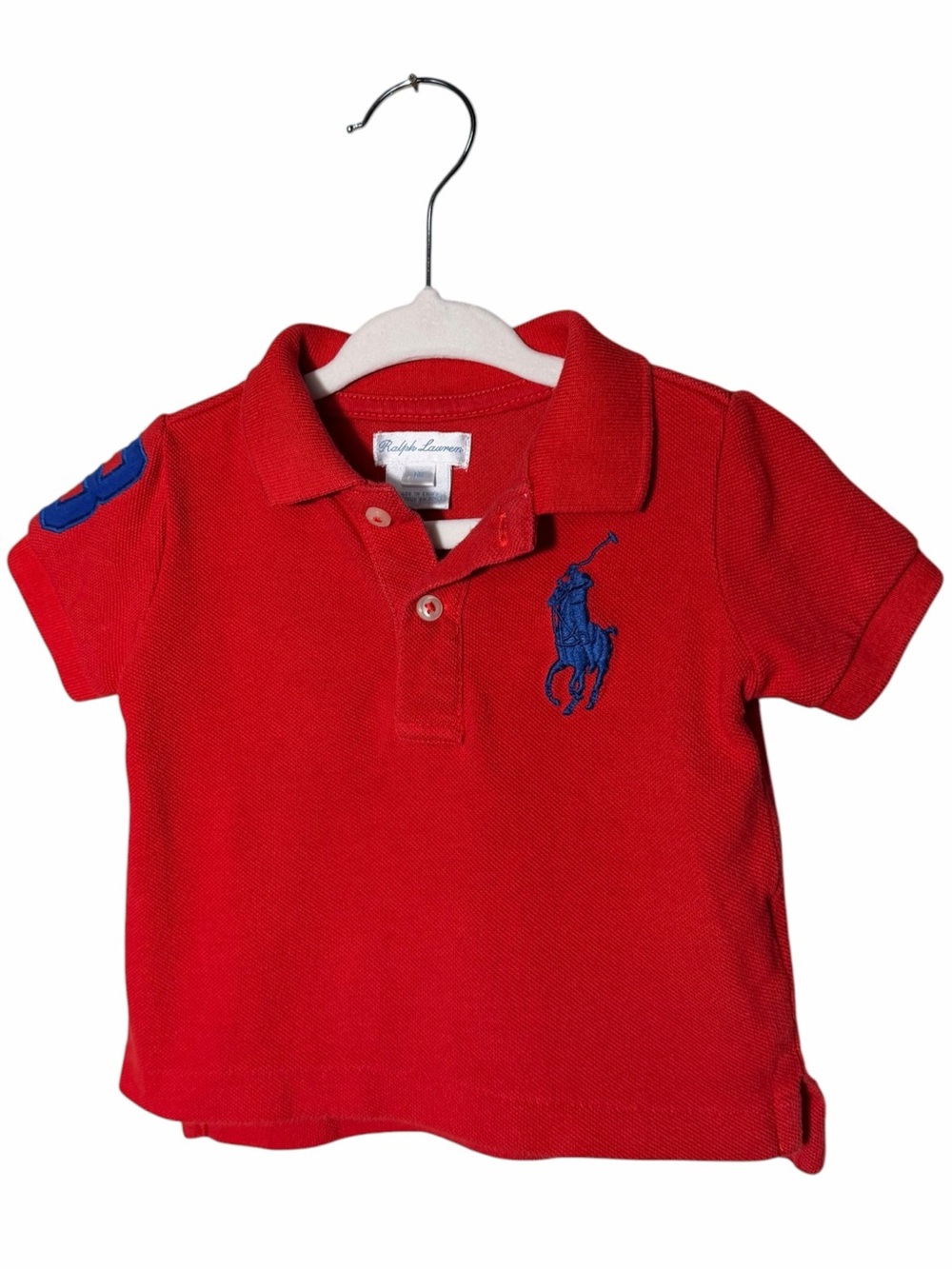 Vintage Ralph Lauren Boys Red Polo with Big Pony Embroidery